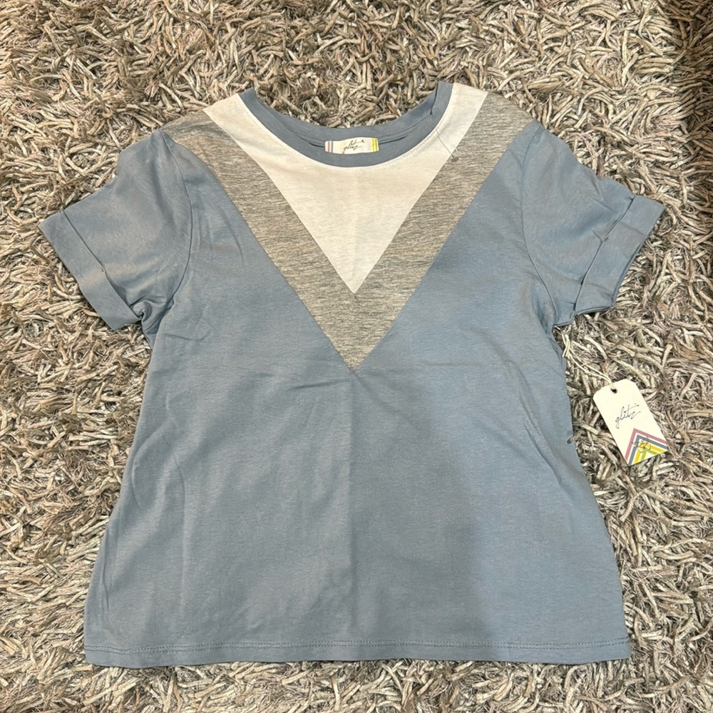 Blue‎ Glitz Brand Tee. Girls Medium.